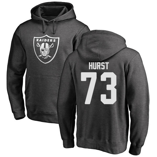 Men Oakland Raiders Ash Maurice Hurst One Color NFL Football #73 Pullover Hoodie Sweatshirts->nfl t-shirts->Sports Accessory